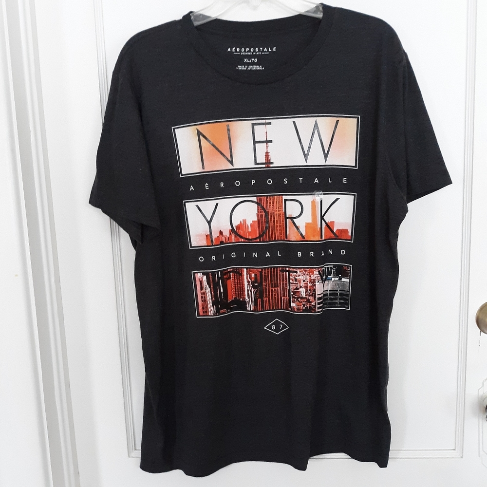 AEROPOSTALE New York T Shirt Dark Grey Size XL/TG